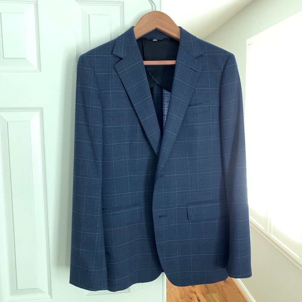 Bonobos Navy Windowpane Blazer